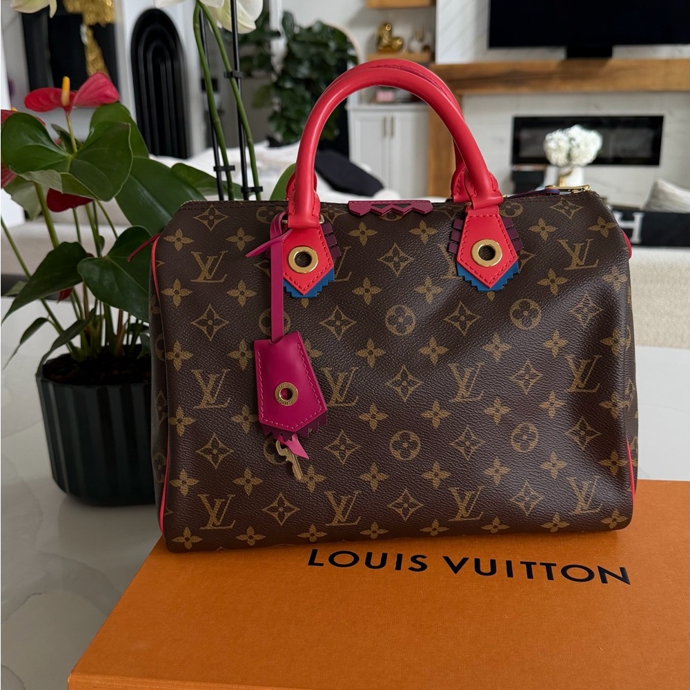 Louis Vuitton Monogram Mini Bag with Pink Trim
